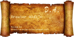 Drexler Alán névjegykártya
